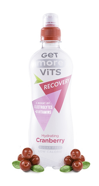 124234 SAV. Get More Vits Recovery Still Hydrating Cranberry 500ml (12 Pack)