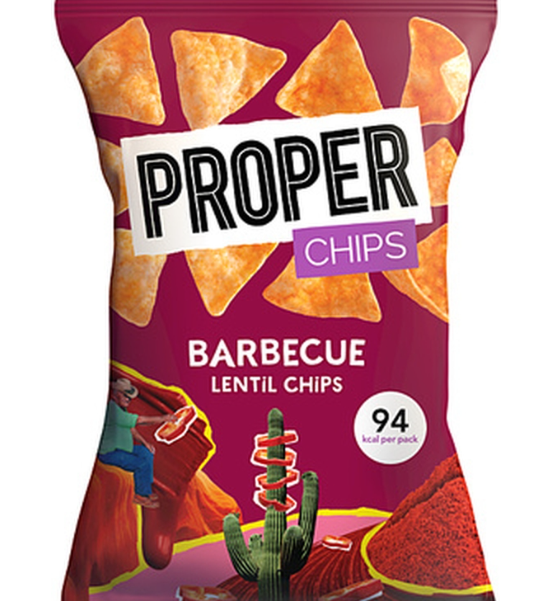 124001 SAV Proper Chips Barbecue Lentil Chips 20g (24 Pack)