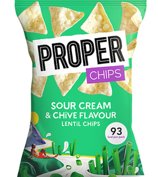 124002 SAV Proper Chips Sour Cream and Chive Lentil Chips 20g (24 Pack)
