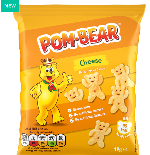 124123 SAV Pom Bear cheese flavoured crips 19g (36 pack)