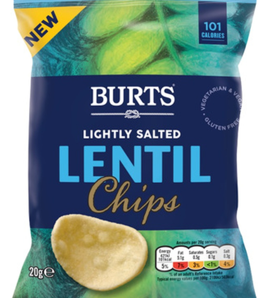 124155 SAV Burts Lightly Salted Lentil Chips 20g (16 Pack)