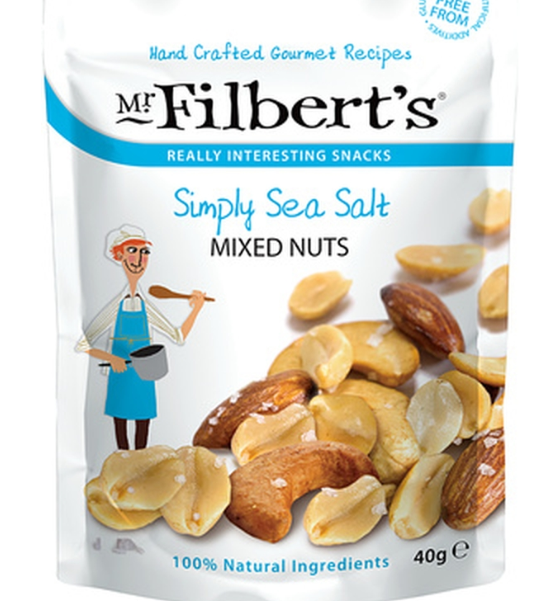 124233 SAV Mr Filberts Simply Sea Salt Mixed Nuts 40g (20 Pack)