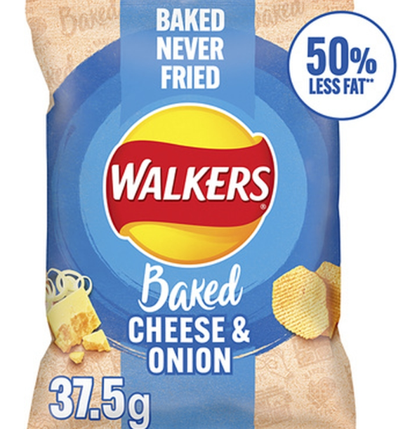 128275 SAV Walkers Baked Cheese and Onion Crisps (32 Pack)