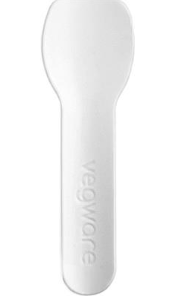 601810 SAV Vegware Compostable Ice Cream Paper Spoon 3.5in/90mm (1x40x50 Pieces)
