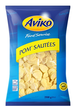 366098 SAV. Frozen Aviko Sauteed Potato Slices 2.5kg (4 Pack)