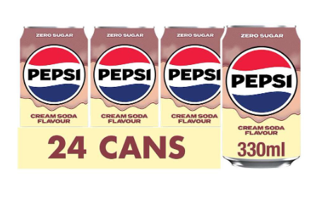 133122 SAV. Pepsi Cream Soda Zero Sugar Can 330ml (24 Pack)
