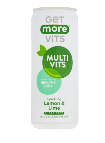 SAV. Get More Vits Sparkling Lemon and Lime Multivits Can 330ml (12 Pack)