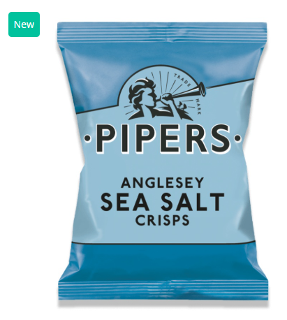 SAV. Pipers Angelsey Sea Salt Vegan Crisps 40g (24 Pack)