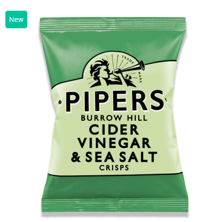 SAV. Pipers Burrow Hill Cider Vinegar and Sea Salt Crisps 40g (24 Pack)