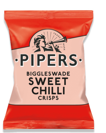 SAV. Pipers Biggleswade Sweet Chilli Vegan Crisps 40g (24 Pack)