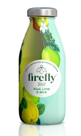 SAV. Firefly Kiwi Lime and Mint Juice Drink in Glass Bottle 330ml (12 Pack)