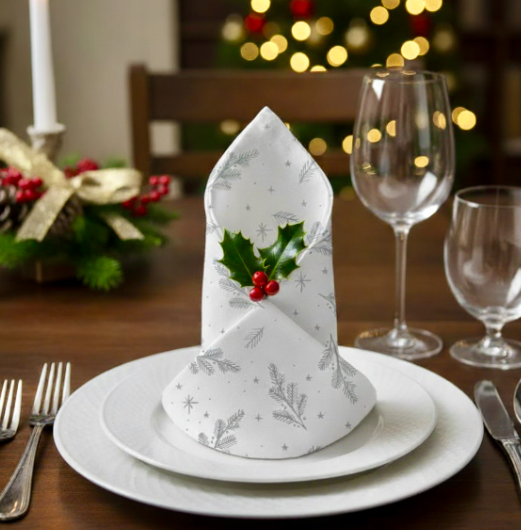SAV. Swantex Aspen 3 Ply Christmas Napkins 40cm, 100pcs (