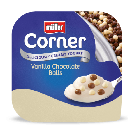 SAV. Chilled Muller Crunch Corner Vanilla with Chocolate Balls Yoghurt 124g (12 Pack)