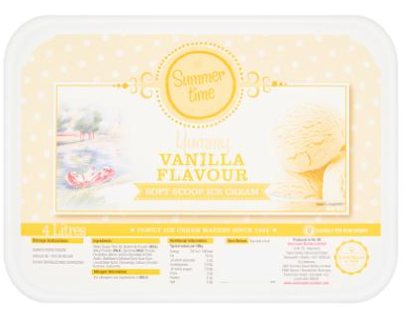 Elite. Vanilla Ice Cream Soft Scoop x4 litre