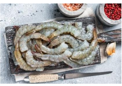 Elite. Raw H/Les Shell off 26/30 King Prawns Deveined Frozen - 1kg