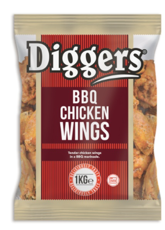 315852 SAV. Frozen Diggers BBQ Chicken Wings 1kg