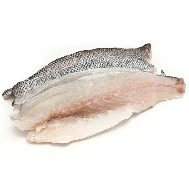 STICK. Bass Fillet Farmed Skin On Pin Boned & Scaled Fresh 600-800g Each