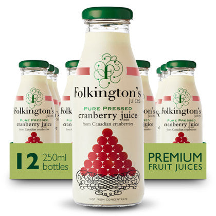 Elite. Folkingtons Cranberry Juice 12x250ml