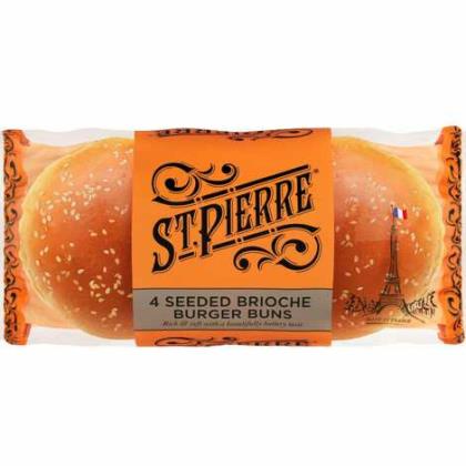 Elite. St Pierre Seeded Brioche Burger Buns 9x4