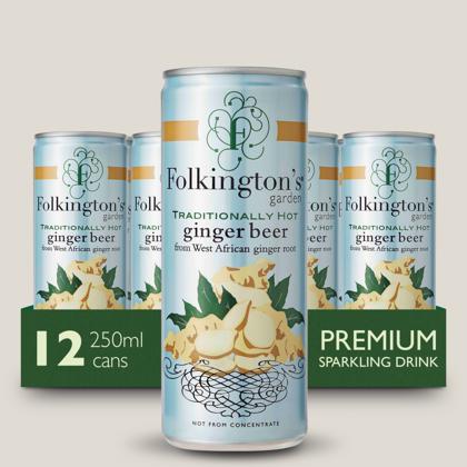 Elite. Folkingtons Ginger Beer Cans 12x250ml