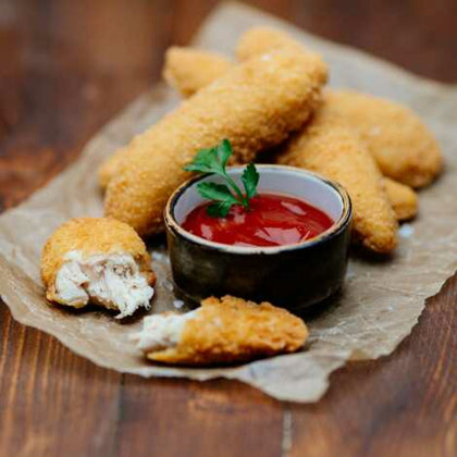Elite. Golden Valley Frozen Gluten Free Breaded Chicken Goujons 2 x 1Kg