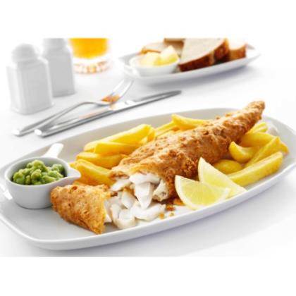 Elite. Cod Fillets Jumbo Battered MSC 260-320G x 20 (CF*) 1 x 5.20KG