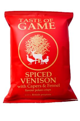 Elite. Taste of Game Spiced Venison Fennel & Capers Potato Crisps 24x40g