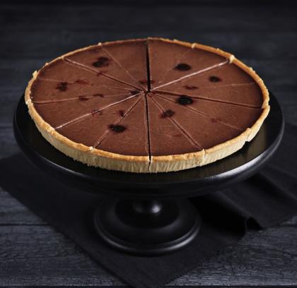 Elite. Caterfood Baked Dark Belgian Chocolate and Black Cherry Tart 14PTN 1 x 1 Each
