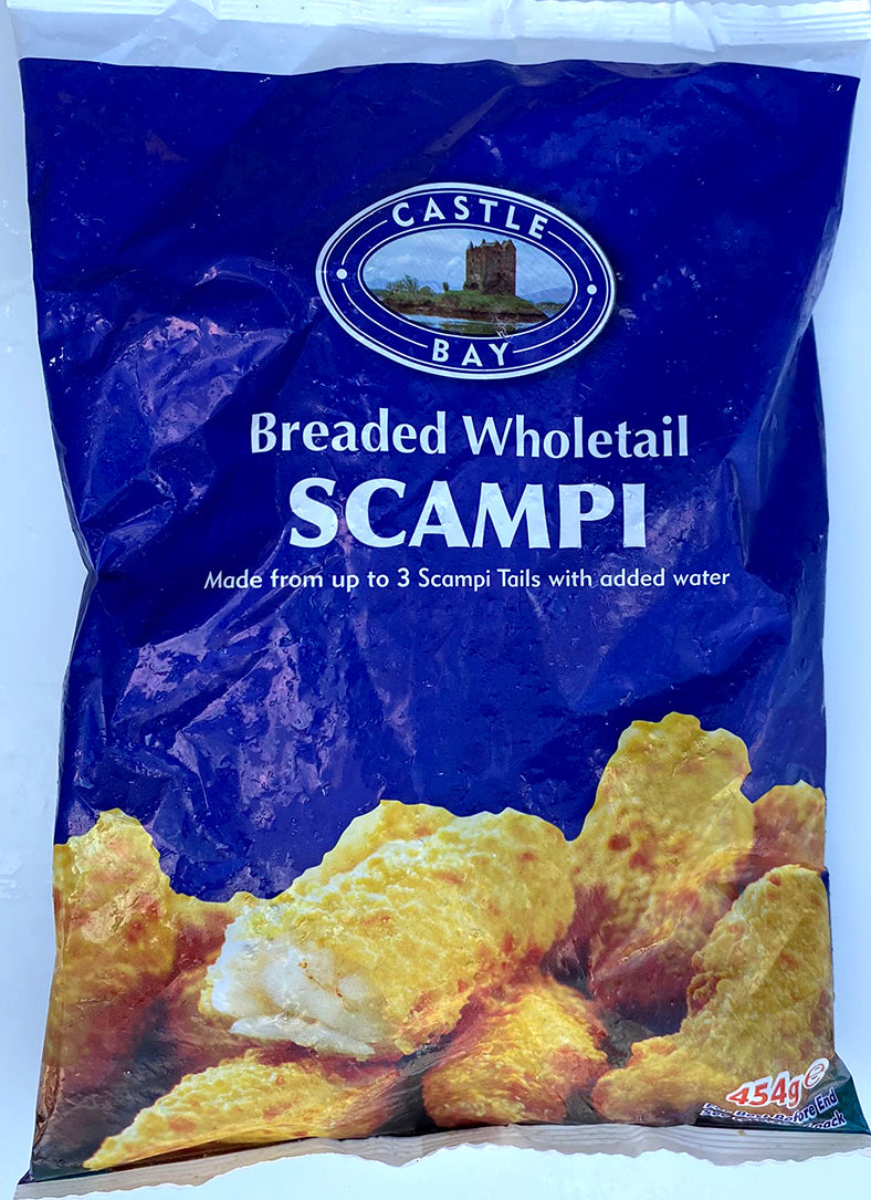 STICK. Breaded Wholetail Scampi Frozen. 454g