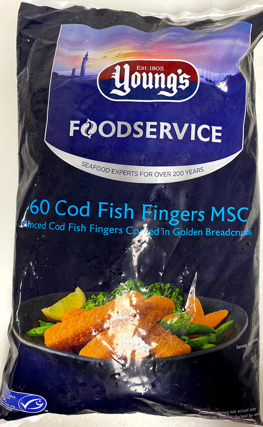 STICK. Cod Fillet Luxury Fish Fingers in Breadcrumbs Frozen 1.5kg