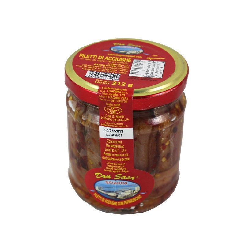5021 STICK. Anchovy Fillets Chilli in Oil 1kg