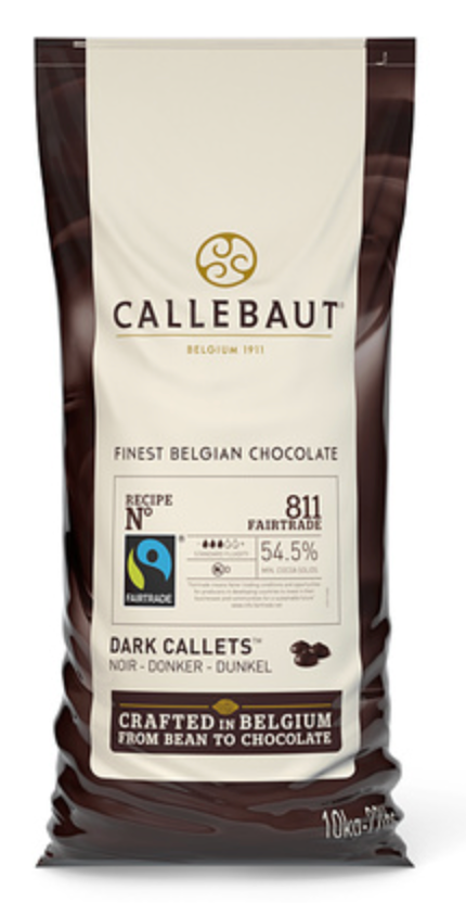 108280 SAV. Callebaut Fair Trade Dark Couverture Chocolate Callets 54.5%  10kg