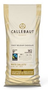 108282 SAV. Callebaut Fair Trade White Chocolate Callets 28.3%  10kg