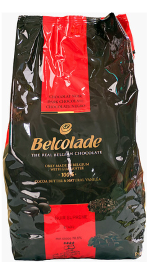 141481 SAV. Belcolade Dark Chocolate Drops 70.5%  5 kg