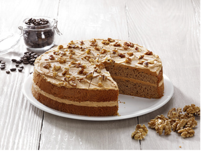387390 SAV. Handmade Cake Company Coffee And Walnut Cake (Pre-Sliced) x14 ptn