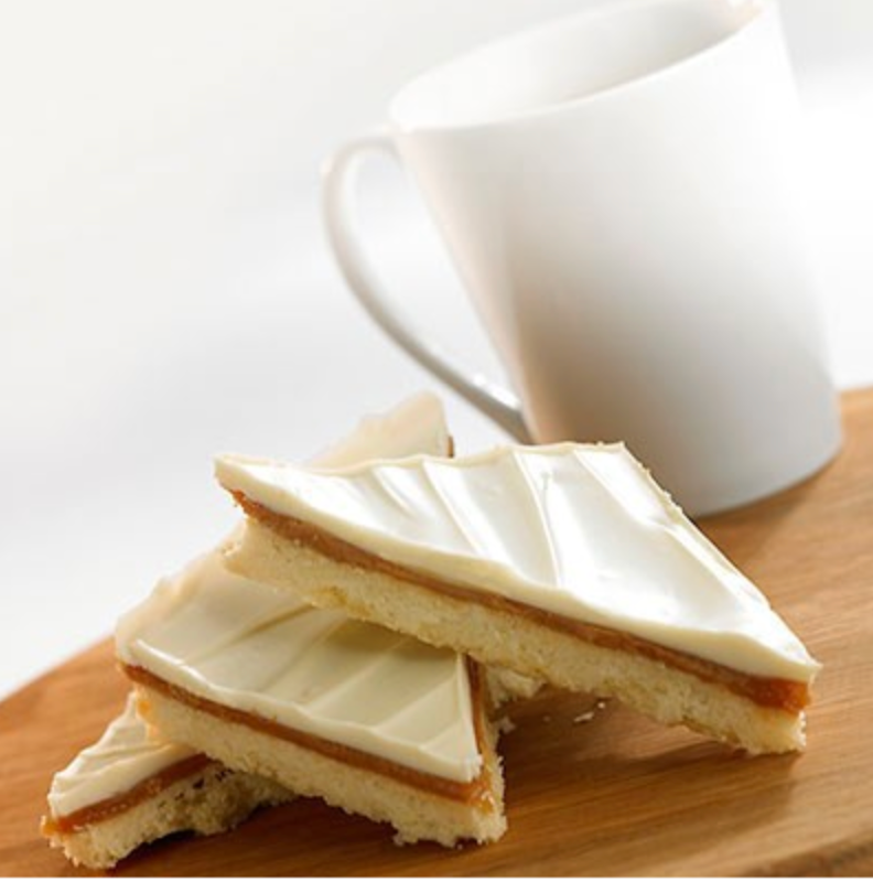 387448 SAV. Handmade Cake Company White Chocolate Caramel Shortbread (Pre-Portioned) x12 ptn