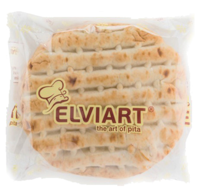 389174 SAV. Elviart Greek Flat Pitta Bread (18 cm) x12