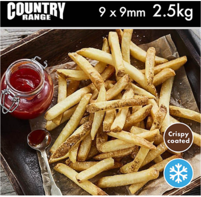 316872 SAV. Country Range Crispy Coated Skin On Fries (9 x 9 mm) 4x2.5kg