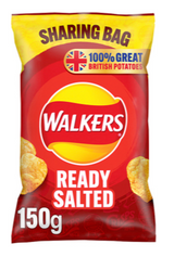 124100 SAV. Walkers Ready Salted Sharing Crisps  6x150g