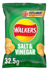 124104 SAV. Walkers Salt & Vinegar Crisps  32x32.5g