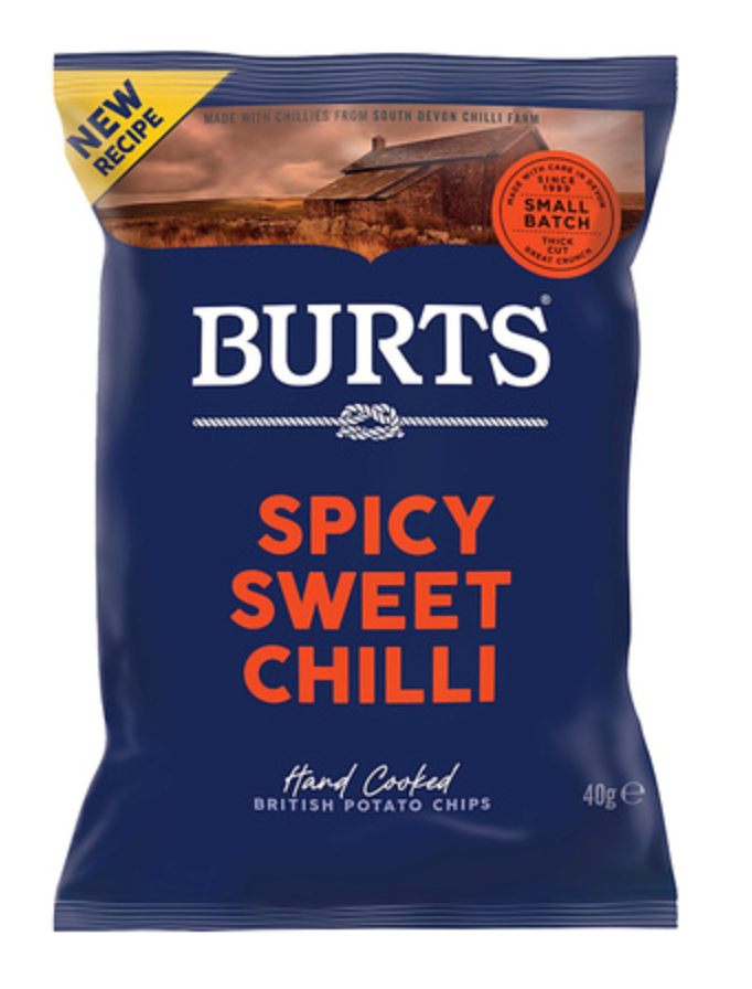 124186 SAV. Burts Spicy Sweet Chilli Crisps 20x40g