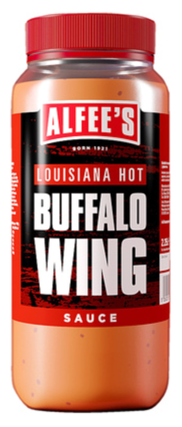130390 SAV. Alfee's Louisiana Hot Buffalo Wing Sauce 2.25 litre