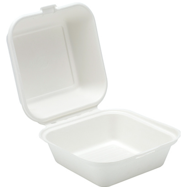 601891 SAV. Dispo Bagasse Burger Box (6 inch) 125pcs