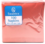 604376 SAV. Swantex Red 2 Ply Napkins (33 cm) 100pcs