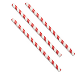 609296 SAV. Jazz Cafe Red Stripe Straight Paper Straws (8 Inch) 250PCS