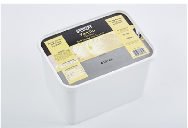 311526 SAV. Country Range Vanilla Soft Scoop Ice Cream 4LTR