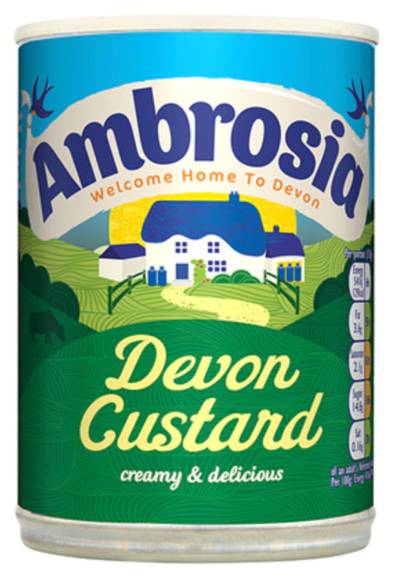 163088 SAV. Ambrosia Devon Custard Cans 24X400G