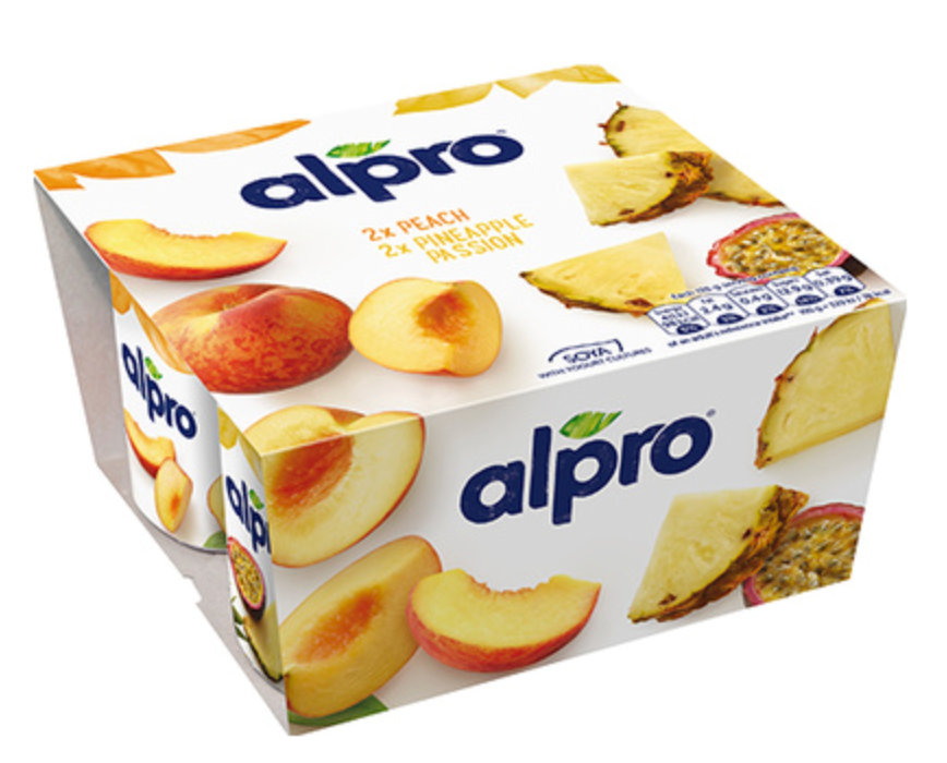 216959 SAV. Alpro Peach Pineapple and Passionfruit Yoghurt Alternative 24x125g