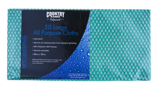 602490 SAV. Country Range Green All Purpose Cloths (60 x 30 cm) 50PCS