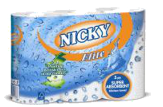 606313 SAV. Nicky 3 Ply Kitchen Towels 50 Sheets 2PCS